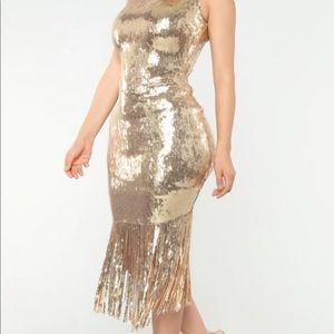 Gold Sequin Dress